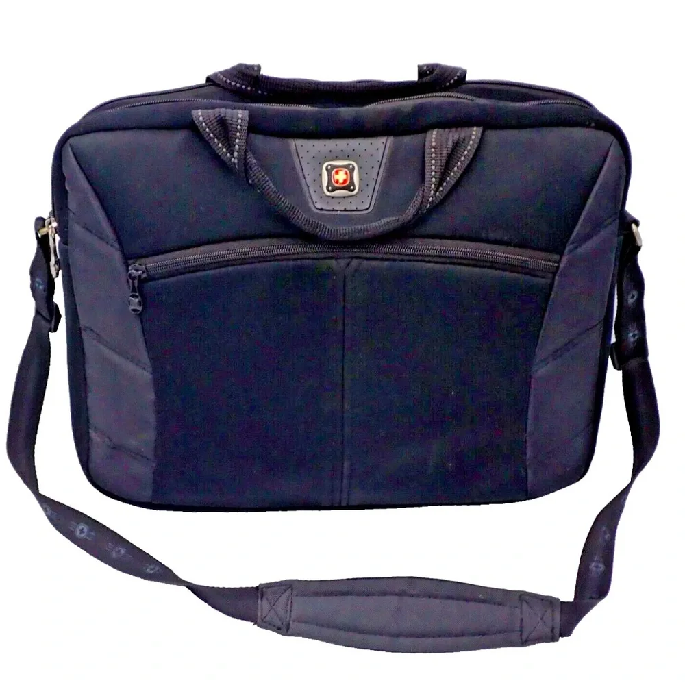 Swiss Gear Wenger Laptop Tablet Case Padded Black Shoulder Strap Crossbody